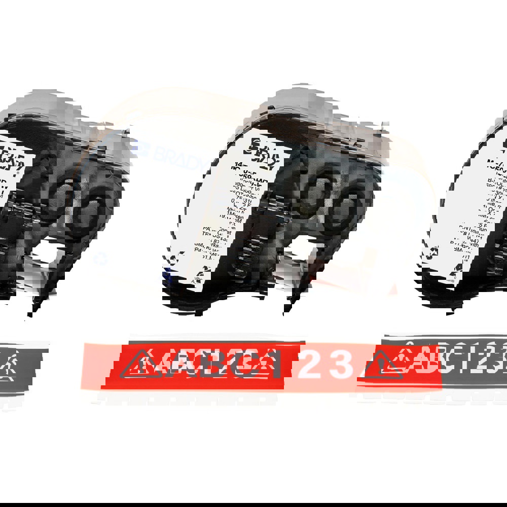 Labels, Ribbons & Tapes; Application: Label Printer Cartridge ; Type: Label Printer Cartridge ; Color Family: Red ; Color: White on Red ; For Use With: BMP41; BMP51; BMP53; M511 ; Material: Vinyl